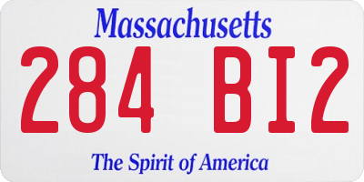 MA license plate 284BI2