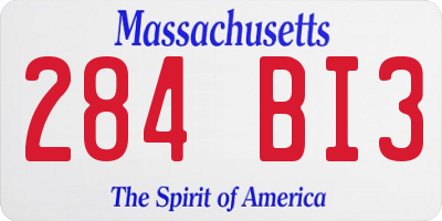 MA license plate 284BI3