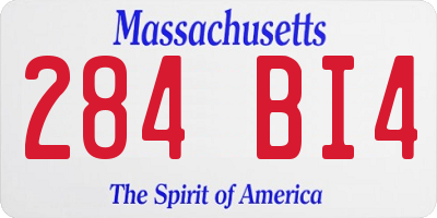 MA license plate 284BI4