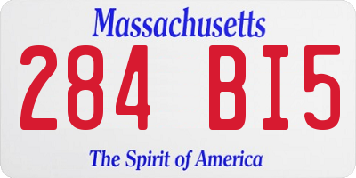 MA license plate 284BI5