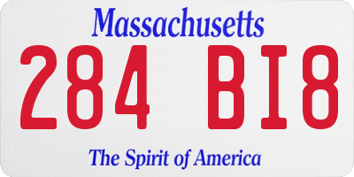 MA license plate 284BI8