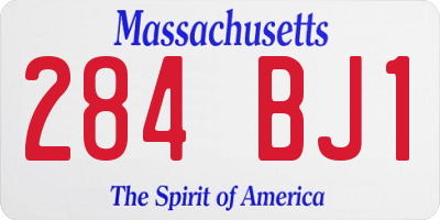 MA license plate 284BJ1