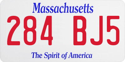 MA license plate 284BJ5