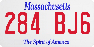 MA license plate 284BJ6