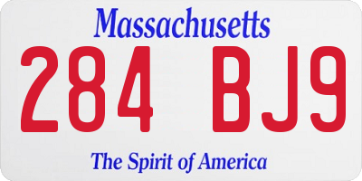 MA license plate 284BJ9