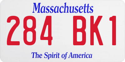 MA license plate 284BK1