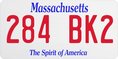 MA license plate 284BK2