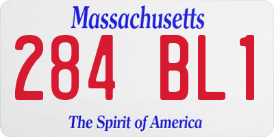 MA license plate 284BL1