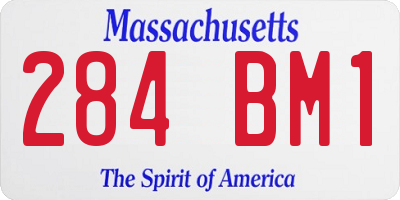 MA license plate 284BM1