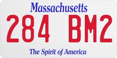 MA license plate 284BM2