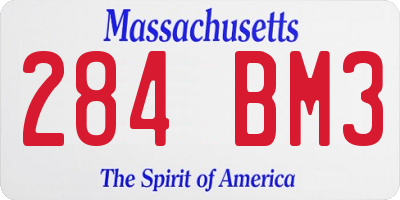 MA license plate 284BM3