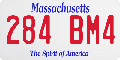 MA license plate 284BM4