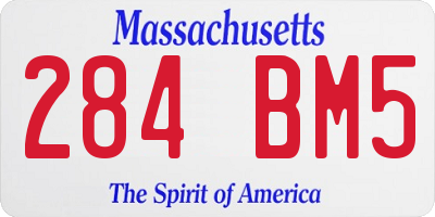 MA license plate 284BM5