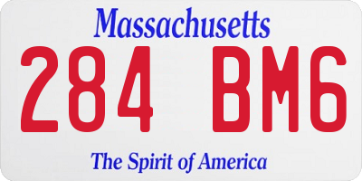 MA license plate 284BM6