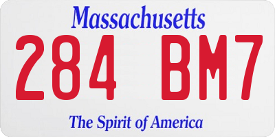 MA license plate 284BM7