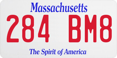 MA license plate 284BM8