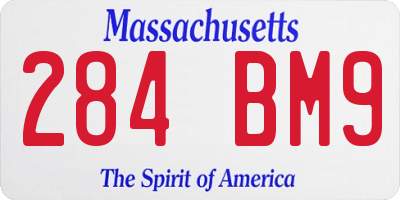 MA license plate 284BM9
