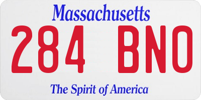 MA license plate 284BN0