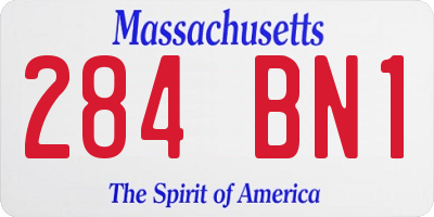 MA license plate 284BN1