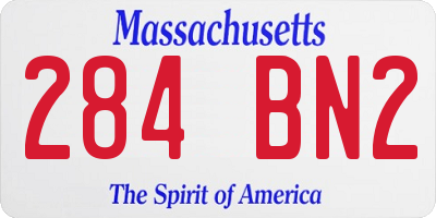 MA license plate 284BN2