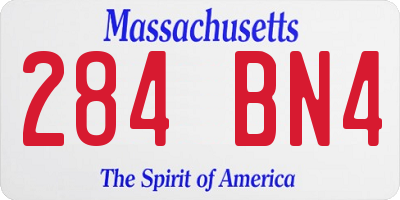 MA license plate 284BN4