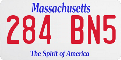 MA license plate 284BN5