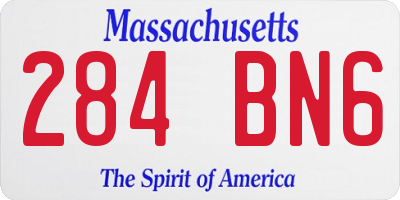MA license plate 284BN6