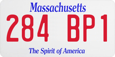 MA license plate 284BP1