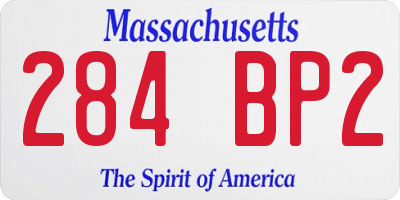 MA license plate 284BP2