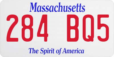 MA license plate 284BQ5