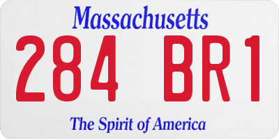 MA license plate 284BR1