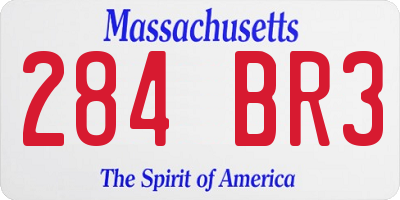 MA license plate 284BR3