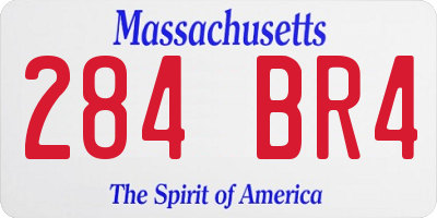 MA license plate 284BR4