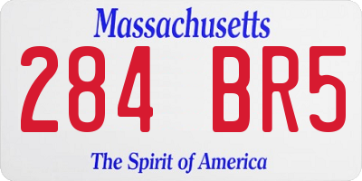 MA license plate 284BR5