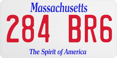 MA license plate 284BR6