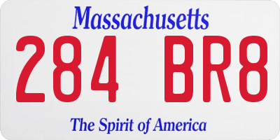 MA license plate 284BR8