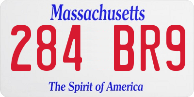 MA license plate 284BR9