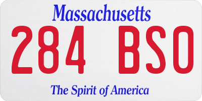 MA license plate 284BS0