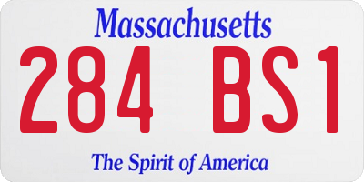 MA license plate 284BS1