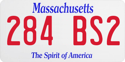 MA license plate 284BS2