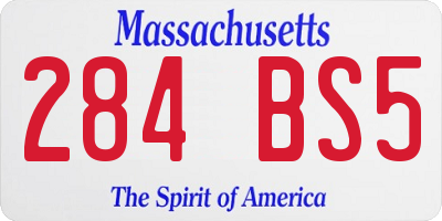 MA license plate 284BS5