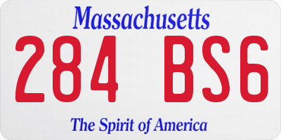 MA license plate 284BS6