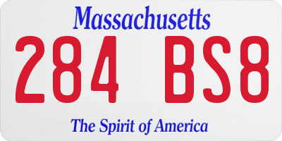 MA license plate 284BS8