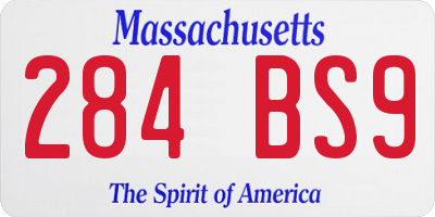 MA license plate 284BS9