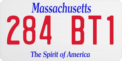 MA license plate 284BT1