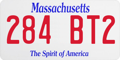MA license plate 284BT2