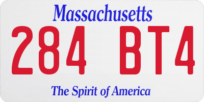 MA license plate 284BT4