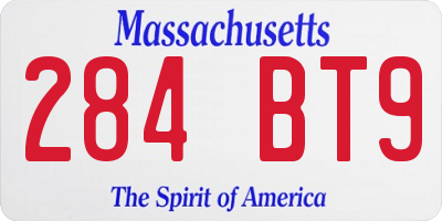 MA license plate 284BT9