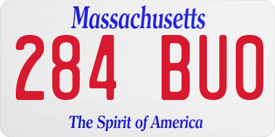 MA license plate 284BU0