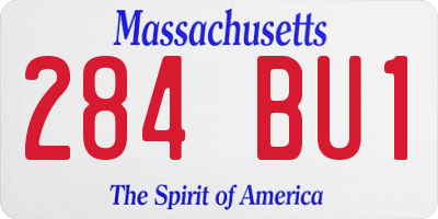 MA license plate 284BU1